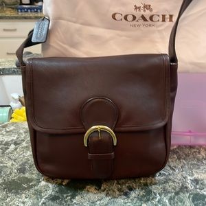 Vintage Coach Mahogany Leather Bedford Flap #4164